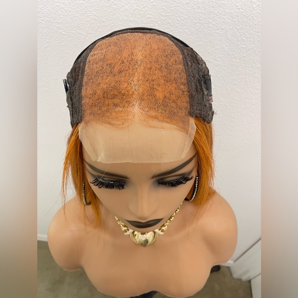 18” 4x4 Lace Closure, Straight Human Hair Wig, Color Similar to Ginger - Picture 10 of 12